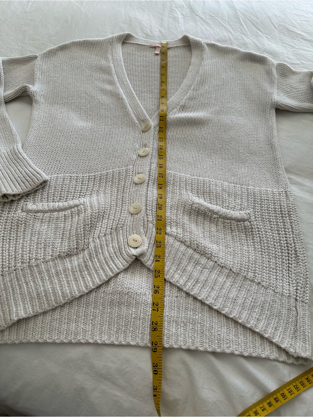 Victoria's Secret White Button-Up Knit Cardigan, size medium - Picture 9 of 13